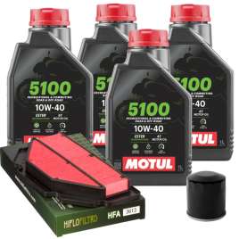 KIT TAGLIANDO 4LT OLIO MOTUL 5100 + FILTRO ARIA/OLIO per SUZUKI GSR 600 750