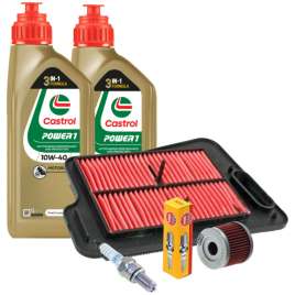 KIT TAGLIANDO OLIO CASTROL CANDELA CR7E FILTRO OLIO ARIA PER SUZUKI AN BURGMAN 400 K7/L8 ie-2006/2018