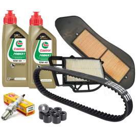 KIT TAGLIANDO CINGHIA OLIO CANDELA FILTRI ARIA RULLI YAMAHA X-CITY 250 2007-2015/X-MAX 250 2005-2016