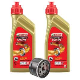 KIT TAGLIANDO 2L CASTROL 5W40 + FILTRO ORIGINALE PIAGGIO Beverly 400 500 X9 MP3 Scarabeo