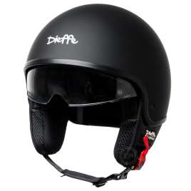 CASCO JET DF2 MOTO SCOOTER NERO OPACO OMOLOGATO ECE.2206 CON VISIERA PARASOLE