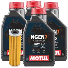 Kit Tagliando 4L Olio Motul NGEN 7 15W-50 API SP JASO MA2 + Filtro Ducati Panigale