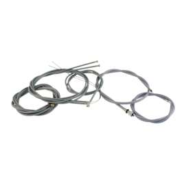 KIT 6 CAVI TRASMISSIONE CON GUAINA GRIGIA IN TEFLON PER PIAGGIO VESPA 50 90 125 ET3