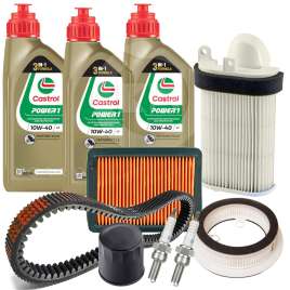 KIT TAGLIANDO TMAX 2008-2011 OLIO CASTROL 10W40 CINGHIA FILTRO ARIA OLIO CANDELE
