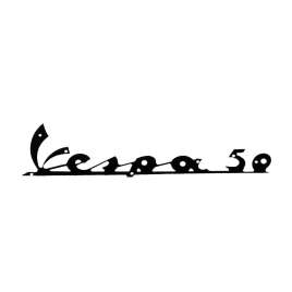 TARGHETTA SCUDO ANTERIORE NERA ALLUMINIO PIAGGIO VESPA 50 1963-1967