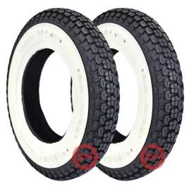 2 PNEUMATICO GOMMA A FASCIA BIANCA 3.00-10 RUOTA PIAGGIO VESPA 50 SPECIAL