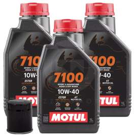 KIT 3 LT MOTUL 7100 10W40 MA2 + FILTRO OLIO per SUZUKI GSX-R 600