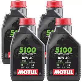4 LT OLIO MOTORE MOTO MOTUL 5100 10W40 4T MA2 SEMISINTETICO ESTER TECHNOSYNTHESE