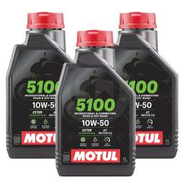 3 LT LITRI OLIO MOTORE MOTUL 5100 10W50 MOTO SCOOTER 4T SEMI SYNT TECNOSYNTESI
