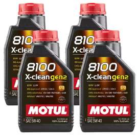 4 lt Motul 8100 X-Clean Gen2 5W40 Olio Motore 100% Sintetico ACEA C3 API SP CF