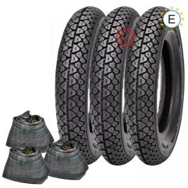 KIT 3 GOMME PNEUMATICI COPERTONI 3.00.10 + CAMERE D'ARIA PER VESPA 50 SPECIAL