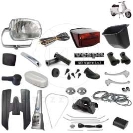 KIT RESTAURO ACCESSORI RICAMBI + IMPIANTO ELETTRICO PER PIAGGIO VESPA 50 SPECIAL