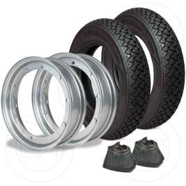 KIT CERCHI APERTI COPERTONE MODIFICA PIAGGIO VESPA 50 R L N DA 2.75.9 A 3.00.10