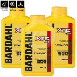 3Lt OLIO MOTORE SINTETICO MOTO 4T BARDAHL XTC C60 15w50 MA2 FULLERENE POLAR PLUS