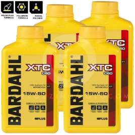 4 Lt OLIO SINTETICO MOTO 4T BARDAHL XTC C60 15w50 JASO MA2 FULLERENE POLAR PLUS