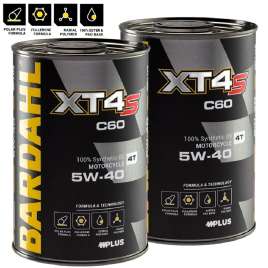 2L OLIO MOTORE SINTETICO MOTO 4T BARDAHL XT4-S C60 5w40 MA2 FULLERENE POLAR PLUS