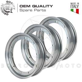 CERCHI CERCHIONI KIT 3pz PER RUOTE GOMMA 3.50-10 TIPO PIAGGIO APE P 50 1980>1985