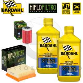 KIT TAGLIANDO 2Lt BARDAHL XTM 15w50 + FILTRI ARIA OLIO KTM DUKE 390 4T 2013/2016