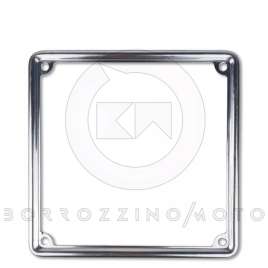 CORNICE CROMATA IN METALLO UNIVERSALE MOTO -VESPA PER TARGA VECCHIO TIPO 170x170