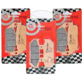 KIT PASTIGLIE FRENO BREMBO ANTERIORE POSTERIORE per SUZUKI BURGMAN 650 2002-2020