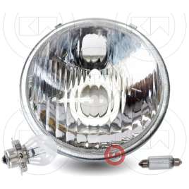 FARO VESPA 50 R L N TONDO d.105mm FANALE ANTERIORE COMPLETO CON LAMPADE INCLUSE