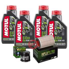 KIT TAGLIANDO 4 LT OLIO MOTUL 5100 + FILTRO ARIA/OLIO HONDA HORNET 600 2005 2006