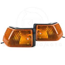 COPPIA FRECCE ORIGINALE PIAGGIO COMPLETO ARANCIO per VESPA PX 125 150 200 E