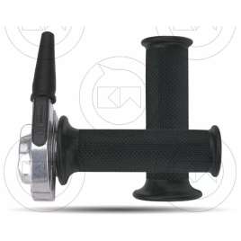 COMANDO GAS RAPIDO TOMMASELLI HF BRILLANTATO ALLUMINIO MOTO VINTAGE + MANOPOLE