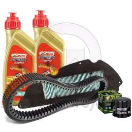 KIT TAGLIANDO CINGHIA GATES CASTROL 10W30 FILTRO OLIO/ARIA HONDA SH 300 ie 2006-2019