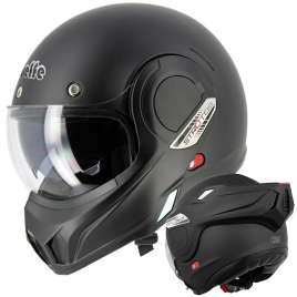 CASCO MODULARE MENTONIERA REVERSIBILE DF908 STRATOS NERO OPACO OMOLOGATO P/J ECE.2206
