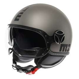 Casco Moto Jet MOMO DESIGN FGTR EVO E2206# Titanio Frost Grigio-Nero Opaco 004