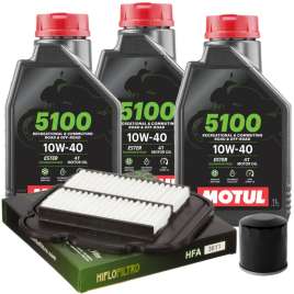 TAGLIANDO 3LT OLIO MOTUL 5100 FILTRO ARIA/OLIO per SUZUKI V-STROM 650 2004-2025