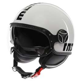 Casco Moto Jet MOMO DESIGN FGTR EVO E2206# Mono Bianco WHITE QUARZ/BLACK 006