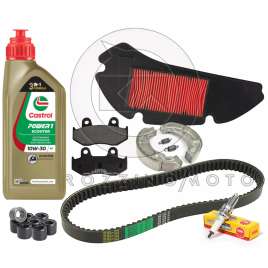 KIT TAGLIANDO HONDA SH 125/150 2001-2008 OLIO CANDELA CINGHIA PASTIGLIE GANASCE