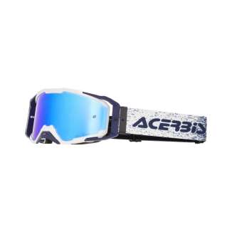 MASCHERA MOTO OFFROAD GOGGLE ACERBIS VITRION MIRROR BIANCO/BLU 0027520.232