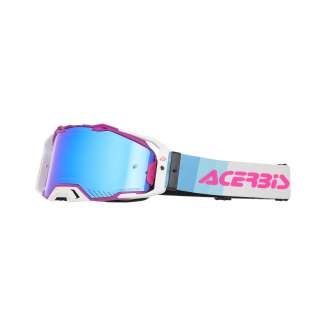 MASCHERA MOTO OFFROAD GOGGLE ACERBIS VULCAN MIRROR VIOLA/BIANCO 0027508.385