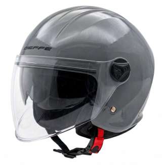CASCO JET MOTO SCOOTER DF60 CON VISIERA GRIGIO FINANZA OMOLOGATO ECE.2206