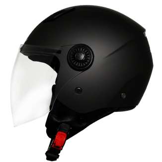 CASCO JET MOTO SCOOTER DF34 VISIERA LUNGA NERO OPACO OMOLOGATO ECE.2206
