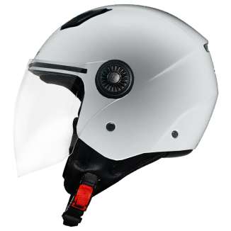 CASCO JET MOTO SCOOTER DF34 VISIERA LUNGA ARGENTO OPACO OMOLOGATO ECE.2206