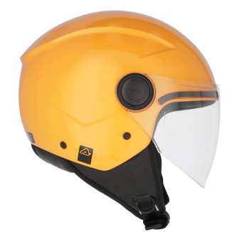 Casco Jet Acerbis Brezza Moto Scooter Giallo Con Visiera Omologato ECE 2206