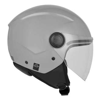 Casco Jet Acerbis Brezza Moto Scooter Grigio Con Visiera Omologato ECE 2206