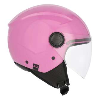Casco Jet Acerbis Brezza Moto Scooter Rosa Pink Con Visiera Omologato ECE 2206