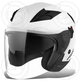 CASCO JET MONO BIANCO DOPPIA VISIERA OMOLOGATO MOTO SCOOTER