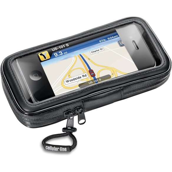 INTERPHONE SMMASTERPRO - Custodia per Moto Universale con Staffa snodata a morsetto - Impermeabile con ZIP per Manubrio Tondo da 12 a 32mm