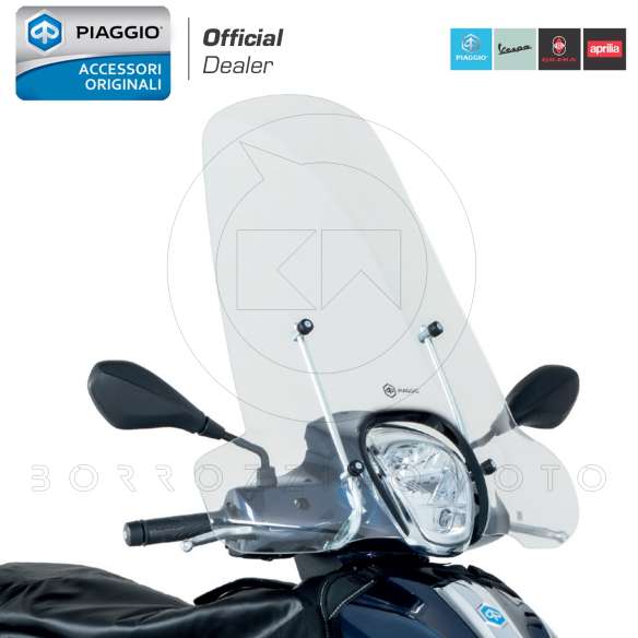scooter parabrezza ermax + 20 cm per piaggio x8 and x evo-sport 125/150/200/ 250/400 2003/2017 blu