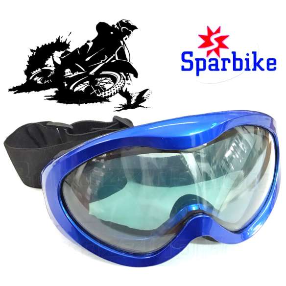 MASCHERA OCCHIALI MOTOCROSS STANDARD BLU SPARBIKE 316