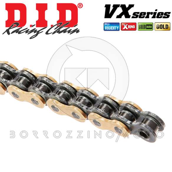 Catena DID 525ZVM-X Oro | 124 Maglie | Ad Alta Resistenza Per Moto