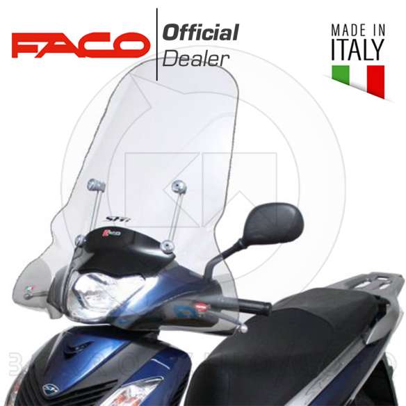 FACO Parabrezza Paravento Alto Completo Di Attacchi Faco Honda Sh 150 2005 2008 