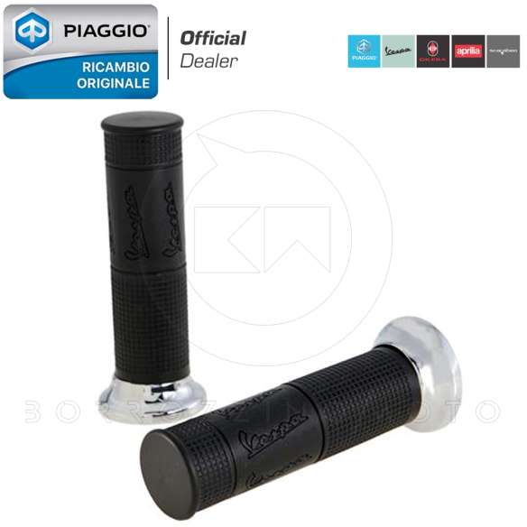 Vespa MANOPOLE ORIGINALI PIAGGIO BORCHIE CROMATE VESPA PX 125 150 200 ARCOBALENO 