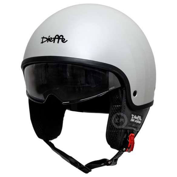Casco Moto Jet Cafè Racer Bianco Opaco | Omologato ECE 22-06 | Visiera Parasole | Taglia XS 53-54 Cm